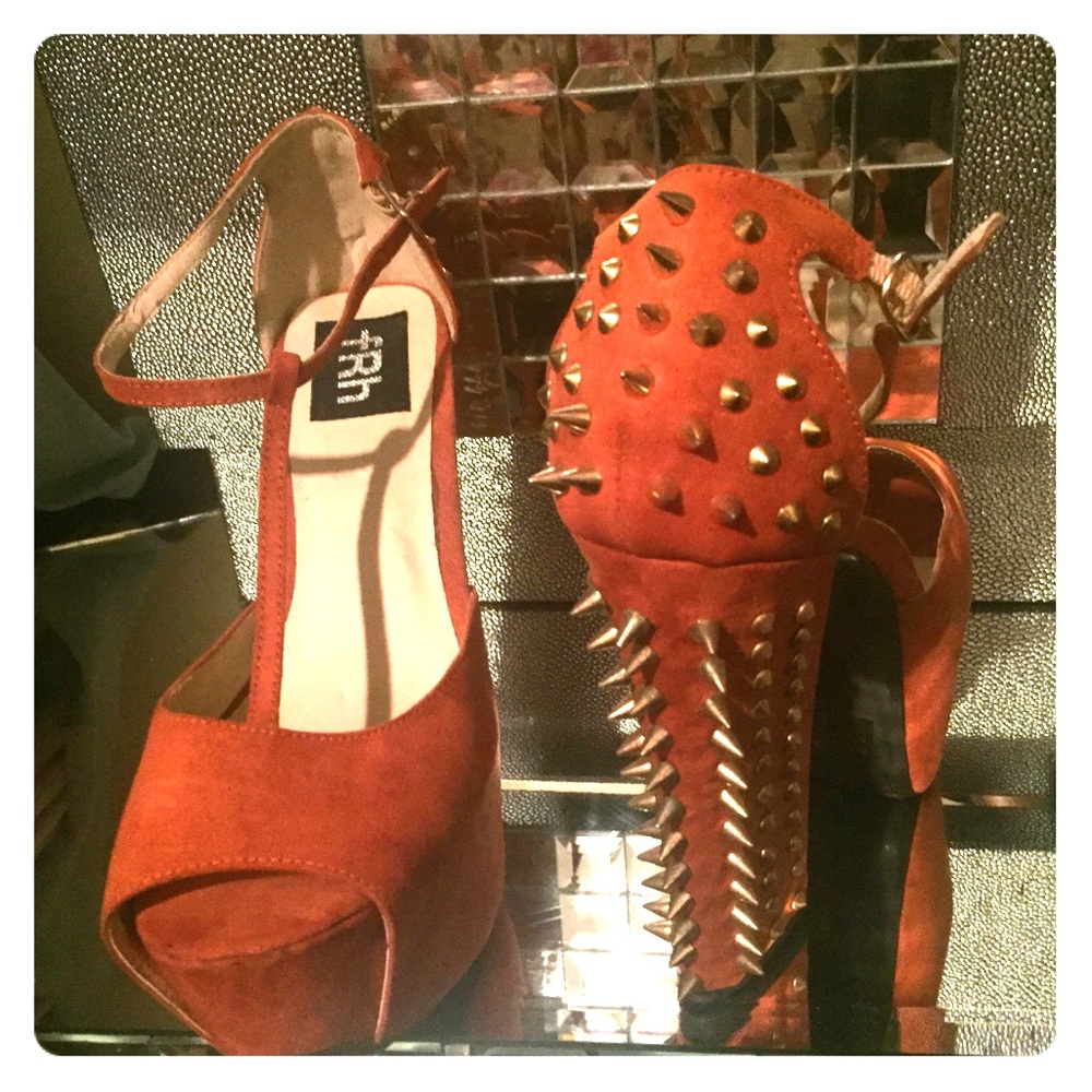 Orange studded platforms